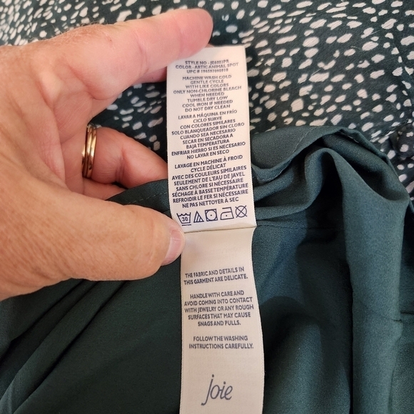 Joie Dress Artic Animal Spot Lined Hunter Green, sz XXL Plus Size - Picture 10 of 11